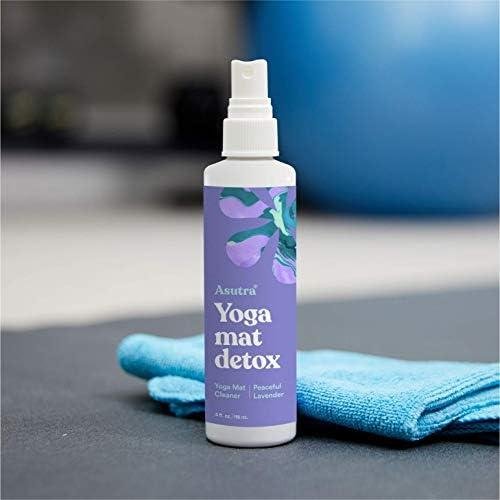         ASUTRA Yoga Mat Cleaner Spray (Peaceful Lavender), 4 fl oz - No Slippery Residue, Organic Essential Oils, Deep-Cleansing for Fitness Gear & Gym Equipment, Microfiber Towel Included       