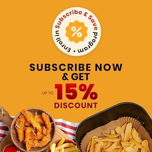        Air Fryer Paper Liners, 125Pcs Air Fryer Disposable Liners, Non-Stick and Oil Proof for Easy Cleanup, 8 Square for 5-8 qt Basket by Baker's Signature       