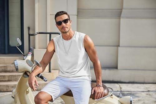         COOFANDY Mens Workout Tank Tops Cotton 3 Pack Soft Gym Muscle Shirt Sleeveless Classic T Shirts       