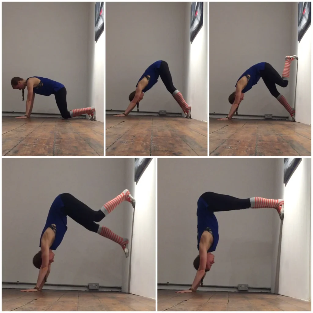 wall exercises - wall handstand prep