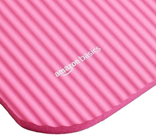         Amazon Basics 1/2 Inch Extra Thick Exercise Yoga Mat with Carrying Strap, Cushioned Support, for Fitness and Gym Workouts       