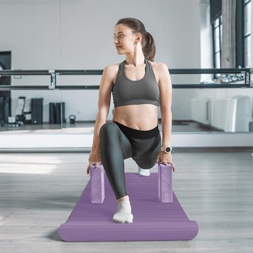         BalanceFrom 7-Piece Set - Include Yoga Mat with Carrying Strap, 2 Yoga Blocks, Yoga Mat Towel, Yoga Hand Towel, Yoga Strap and Yoga Knee Pad, Multiple Colors       