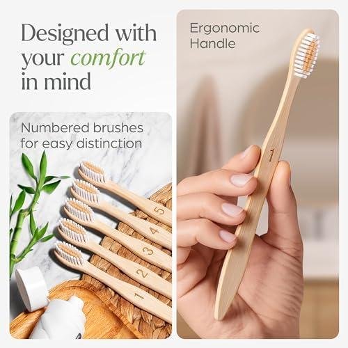 Bamboo Toothbrushes 10 Pack - BPA Free Soft Bristles Toothbrushes, Eco-Friendly, Natural Wooden Toothbrush Bamboo Toothbrushes 10 Pack - BPA Free Soft Bristles Toothbrushes, Eco-Friendly, Natural Wooden Toothbrush