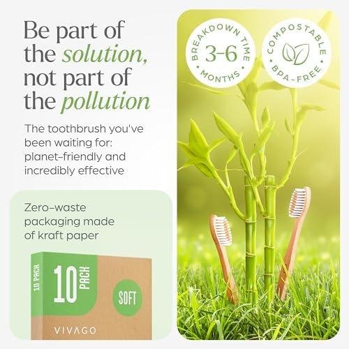 Bamboo Toothbrushes 10 Pack - BPA Free Soft Bristles Toothbrushes, Eco-Friendly, Natural Wooden Toothbrush Bamboo Toothbrushes 10 Pack - BPA Free Soft Bristles Toothbrushes, Eco-Friendly, Natural Wooden Toothbrush