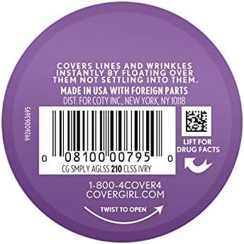         COVERGIRLOLAY Simply Ageless Instant Wrinkle-Defying Foundation, 210 Classic Ivory, 0.44 Fl Oz (Pack of 1)       