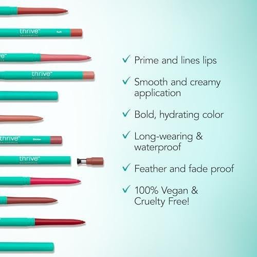         Thrive Causemetics Lip Filler Long-Wearing  Plumping Lip Liner, Shea Butter Hydrating Lip Plumper Retractable Lip Liner Pencil, Built In Sharpener, Vegan & Cruelty Free, Katrece (Espresso)       