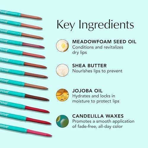         Thrive Causemetics Lip Filler Long-Wearing  Plumping Lip Liner, Shea Butter Hydrating Lip Plumper Retractable Lip Liner Pencil, Built In Sharpener, Vegan & Cruelty Free, Katrece (Espresso)       