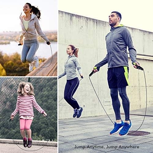         Jump Rope, Tangle-Free Rapid Speed Jumping Rope Cable with Ball Bearings for Women, Men, and Kids, Adjustable Steel Jump Rope Workout with Foam Handles for Fitness, Home Exercise & Slim Body       