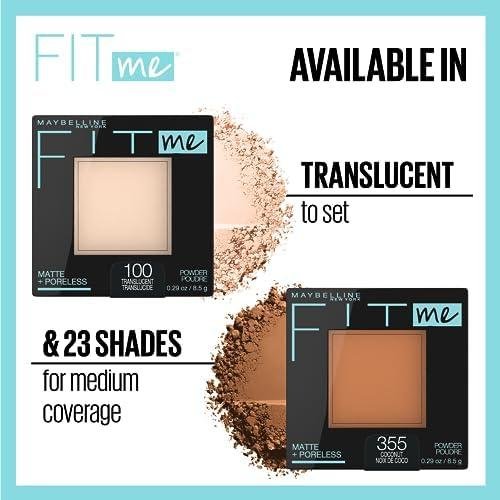         Maybelline Fit Me Matte  Poreless Pressed Face Powder Makeup & Setting Powder, Translucent, 1 Count       