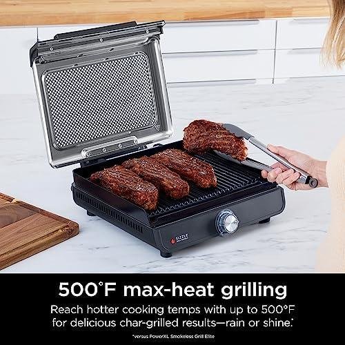 Ninja Griddle and Indoor Grill, 14’’, Electric Grill, For Steak, Burgers, Salmon, Veggies, and More, Pancake Griddle, Nonstick, Dishwasher Safe, 500F, Even Cooking, Silver, GR101 Ninja Griddle and Indoor Grill, 14’’, Electric Grill, For Steak, Burgers, Salmon, Veggies, and More, Pancake Griddle, Nonstick, Dishwasher Safe, 500F, Even Cooking, Silver, GR101