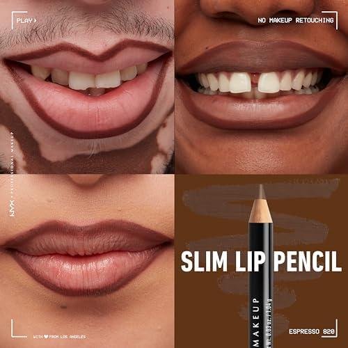         NYX PROFESSIONAL MAKEUP Slim Lip Pencil, Long-Lasting Creamy Lip Liner - Espresso       