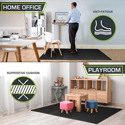         ProsourceFit Puzzle Exercise Mat ½ in, EVA Interlocking Foam Floor Tiles for Home Gym, Mat for Home Workout Equipment, Floor Padding for Kids, Black, 24 in x 24 in x ½ in, 24 Sq Ft - 6 Tiles       