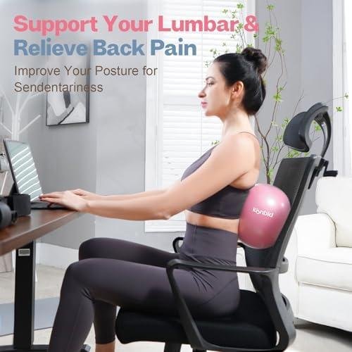         Small Exercise Ball, 9 Inch Mini Pilates Ball, Anti Burst and Slip Resistant Mini Yoga Ball for Stability, Fitness, Physical Therapy, Stretching & Core Strength Workout at Home Gym & Office       