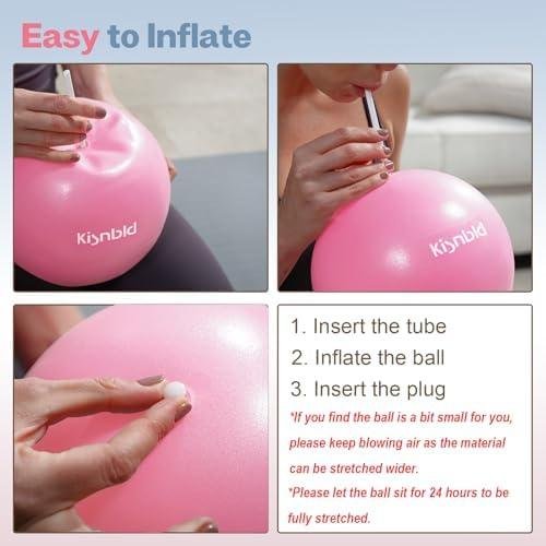         Small Exercise Ball, 9 Inch Mini Pilates Ball, Anti Burst and Slip Resistant Mini Yoga Ball for Stability, Fitness, Physical Therapy, Stretching & Core Strength Workout at Home Gym & Office       