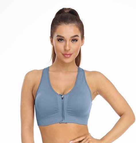 Women's Zip Front Sports Bra Wireless Post-Surgery Bra Active Yoga Sports Bras Women's Zip Front Sports Bra Wireless Post-Surgery Bra Active Yoga Sports Bras