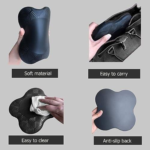         Yoga Knee Guards (Set of 2) - Male and Female Yoga Props and Accessories for Fitness, Travel, Meditation, Kneeling, Balance, Floor, Pilates Pads for Knee and Elbow       