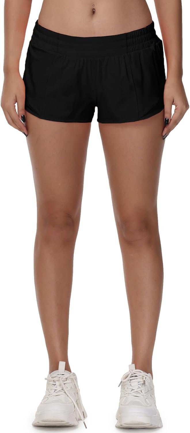 MCEDAR Women's Running Shorts Low Waisted 2.5