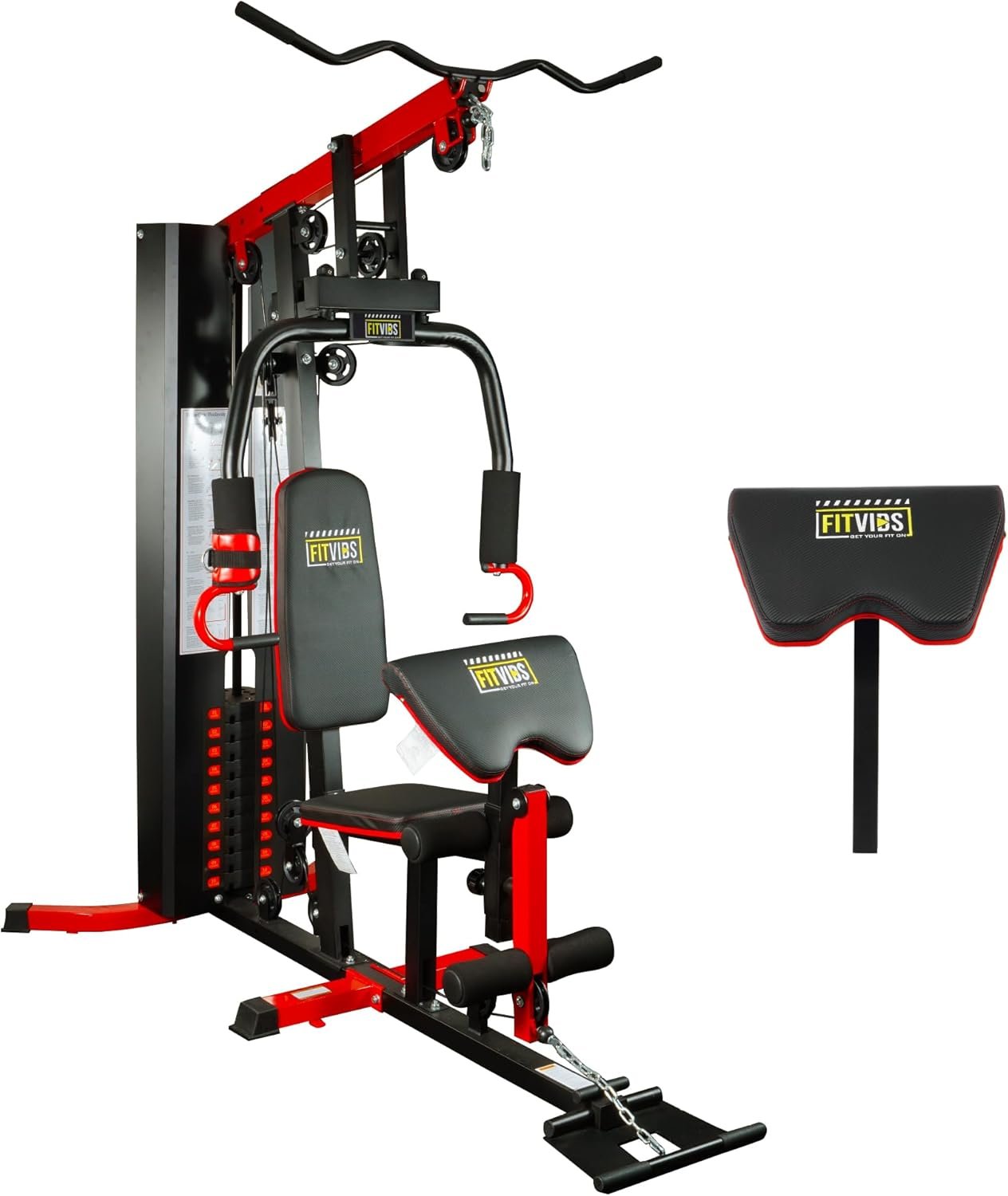 BalanceFrom Home Gym with Leg Press & Pulley System,Exercise Equipment 122.5/160LBS Weight Stack Full Body Workout Equipment for Strength Training, Preacher Curl and Leg Exercises