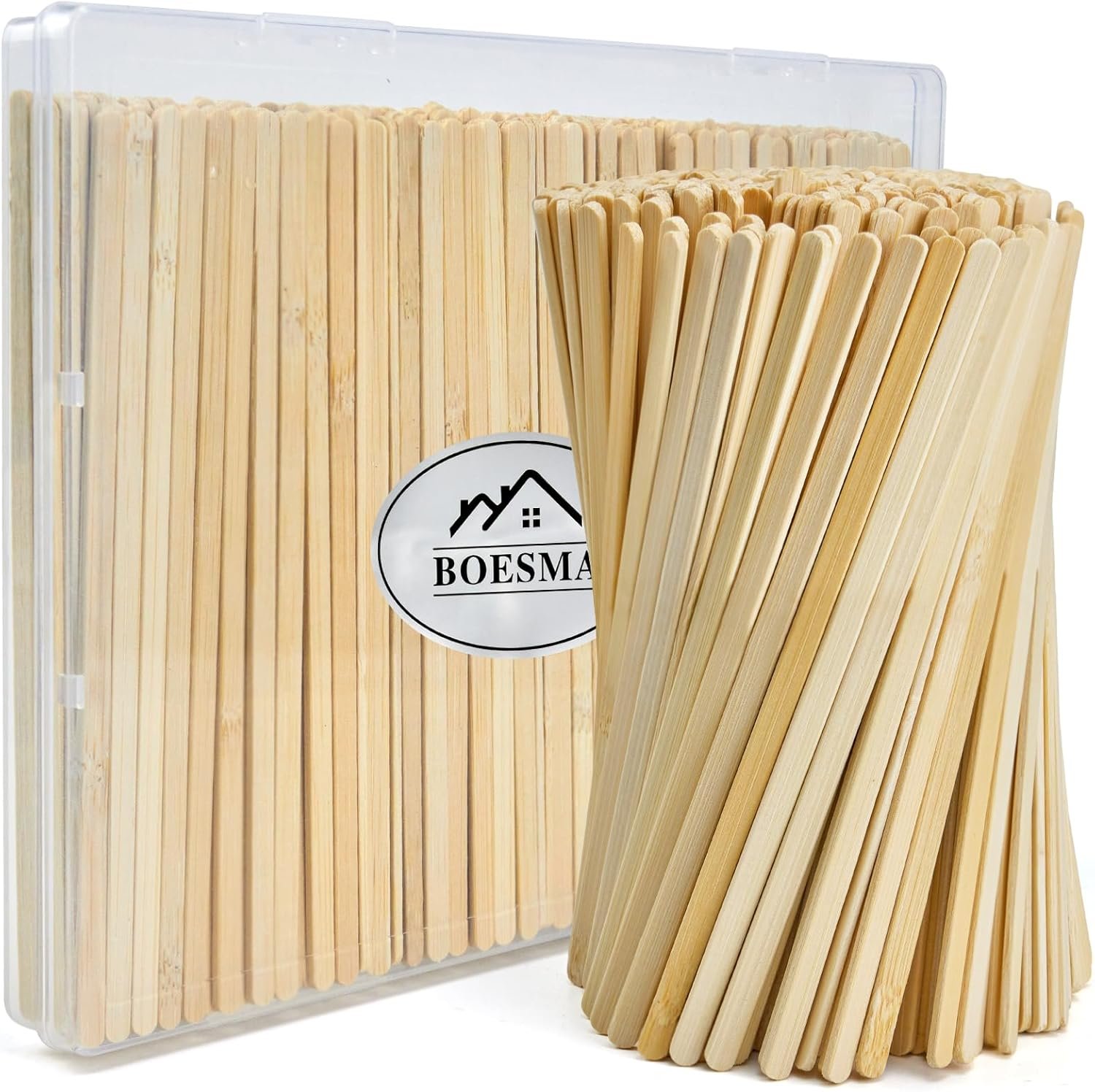 Bamboo Coffee Stirrers, 250 Count of Disposable Coffee Stir Sticks - Stir Sticks For Coffee Bar 5.5 Inch, Stir Sticks with Smooth End, Coffee Stirs for Coffee, Cocktail, Hot Drinks