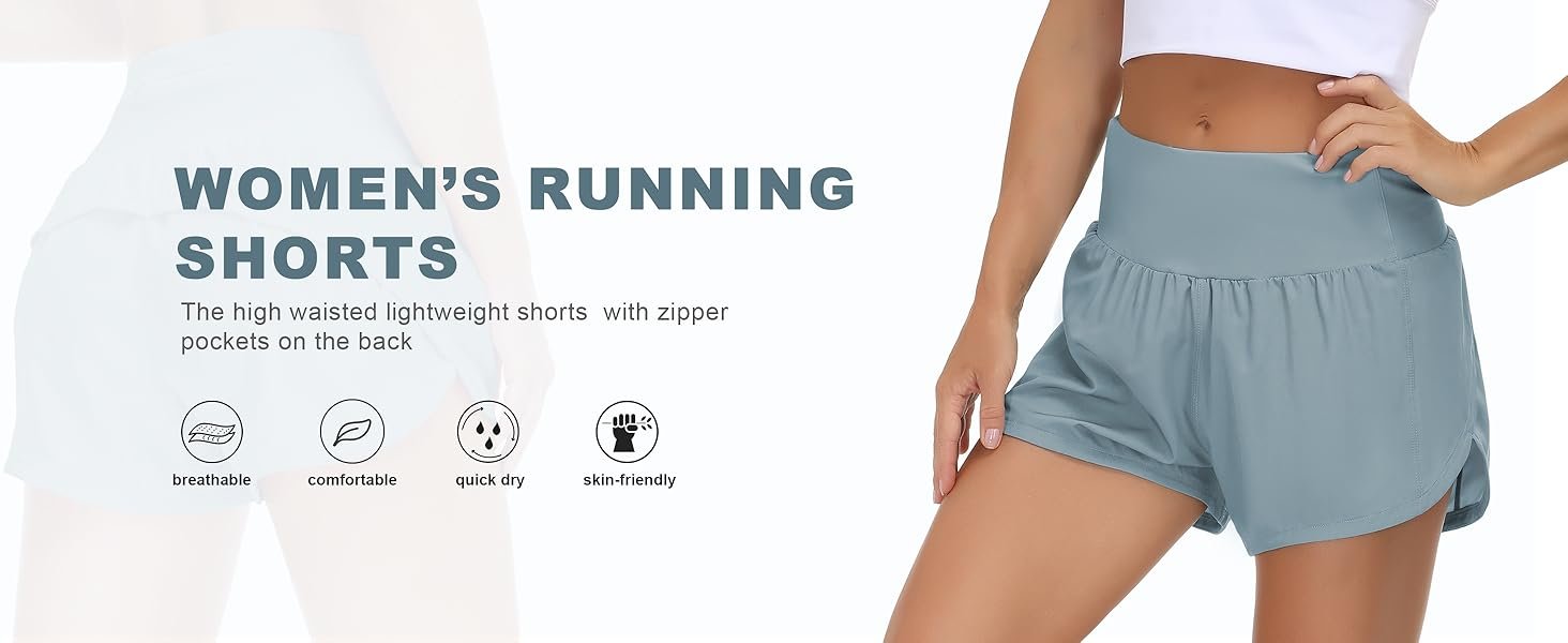 The Gym People Women's High Waisted Running Shorts