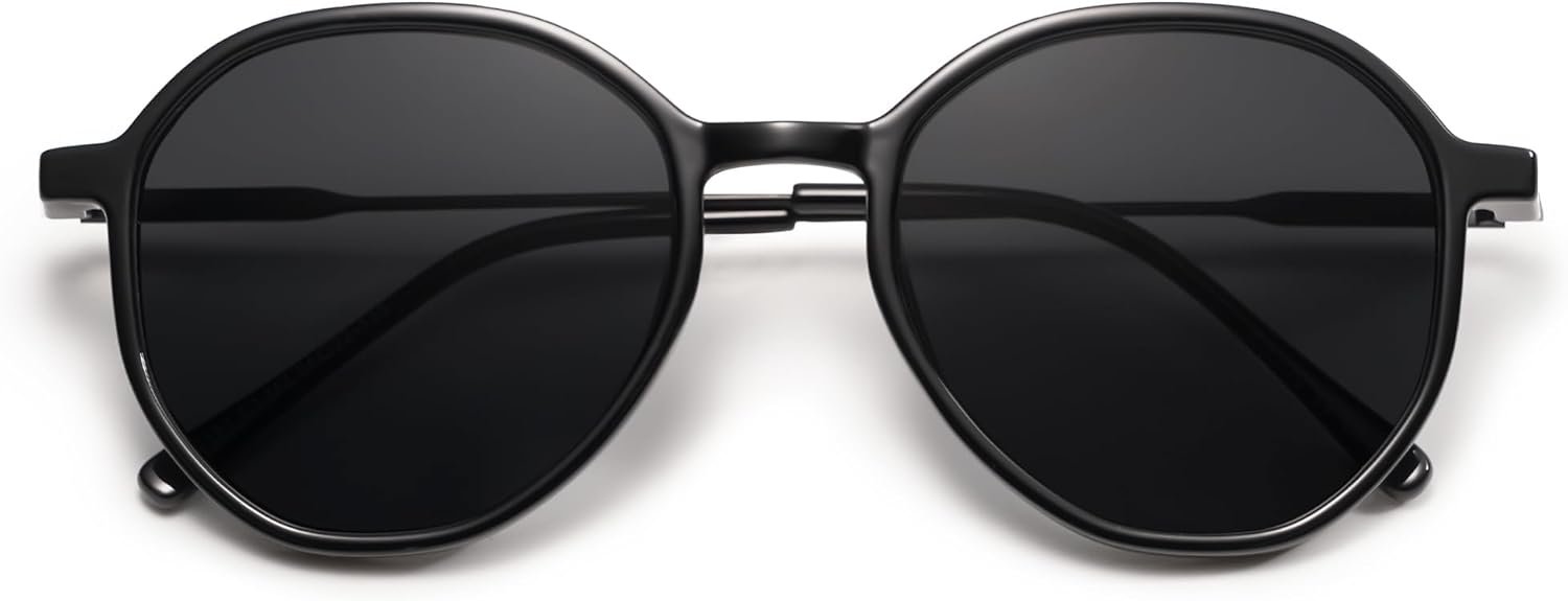 SOJOS Trendy Designer Hexagon Round Sunglasses for Women Fashion Big Shades Geometric Women Sunglasses SJ2181