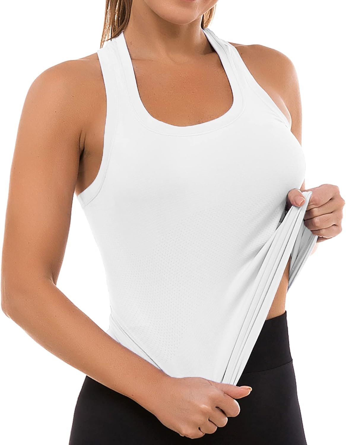 MathCat Workout Tops for Women Seamless Basic Sleeveless Muscle Tank Tops Racerback Athletic Yoga Running Daily Shirts