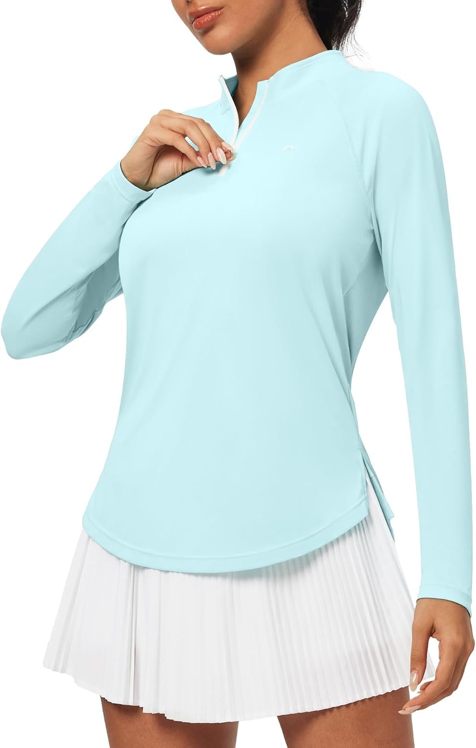 Heathyoga Womens Long Sleeve Workout Tops Golf Shirts for Woman UPF 50+ UV Sun Protection SPF Shirts Quarter Zip Pullover