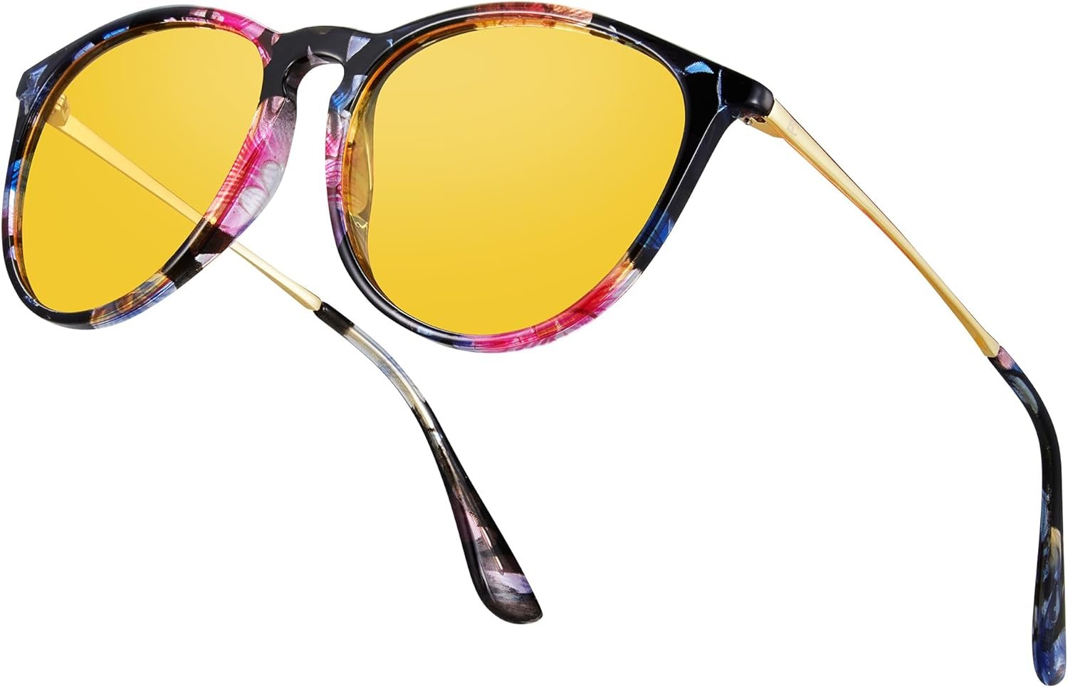 BIRCEN Womens Night Vision Glasses: TR90 Anti-Glare Night Driving Glasses Reduce Eye Strain for Women Drivers Rain Snow Fog