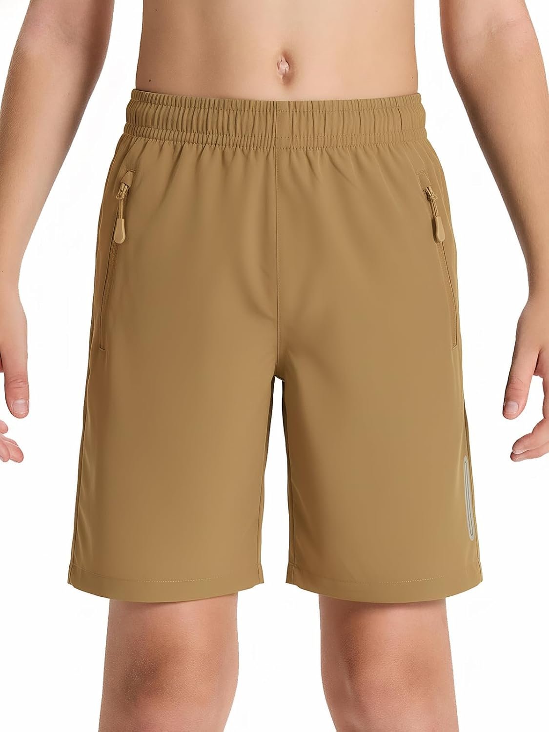 DEVOROPA Boys Athletic Shorts Lightweight Quick Dry Hiking Cargo Shorts with Zipper Pockets for Outdoor Running