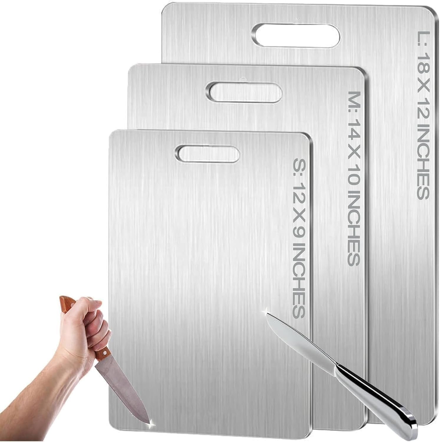 Titanium Cutting Board - 2025 New Upgrade 100% Pure Titanium Cutting Boards for Kitchen Double Sided Titanware Cutting Board,Hygiene Durable Dishwasher Safe Chopping Board,1PC (12