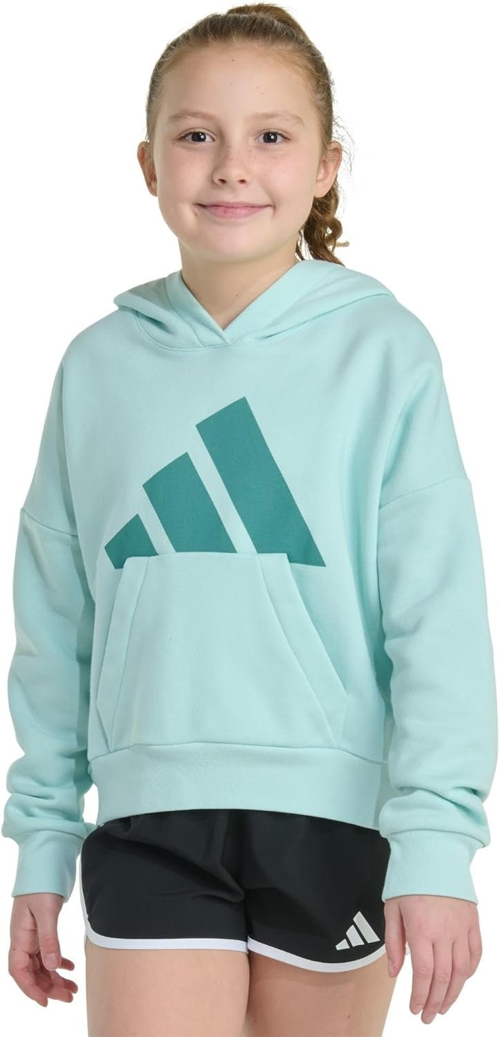adidas Girls' Fleece Colorblock Hooded Sweatshirt