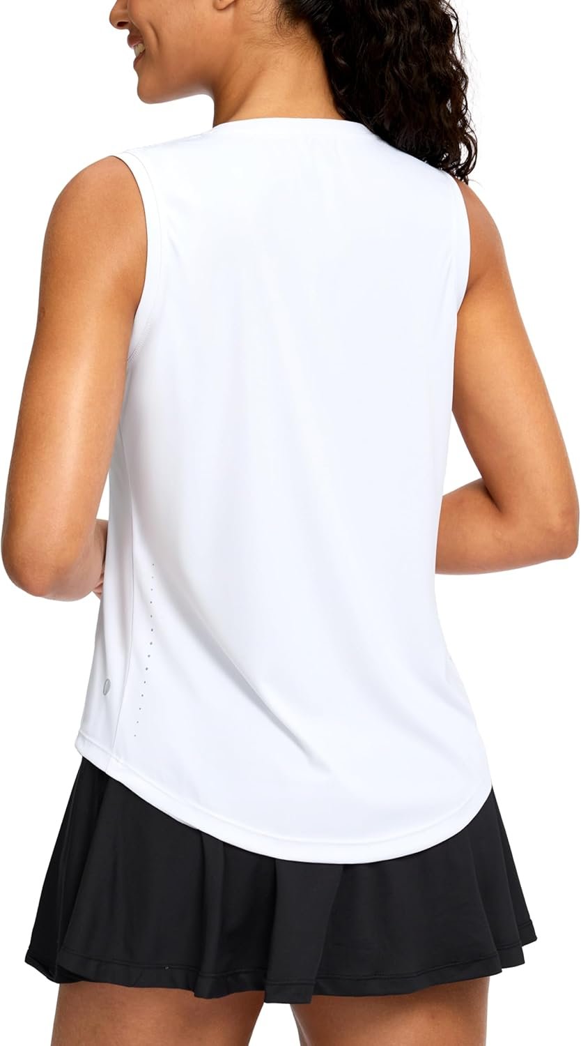 SANTINY Sleeveless Workout Tops for Women Breathable Lightweight Athletic Running Tank Tops Active Tennis Yoga Shirts