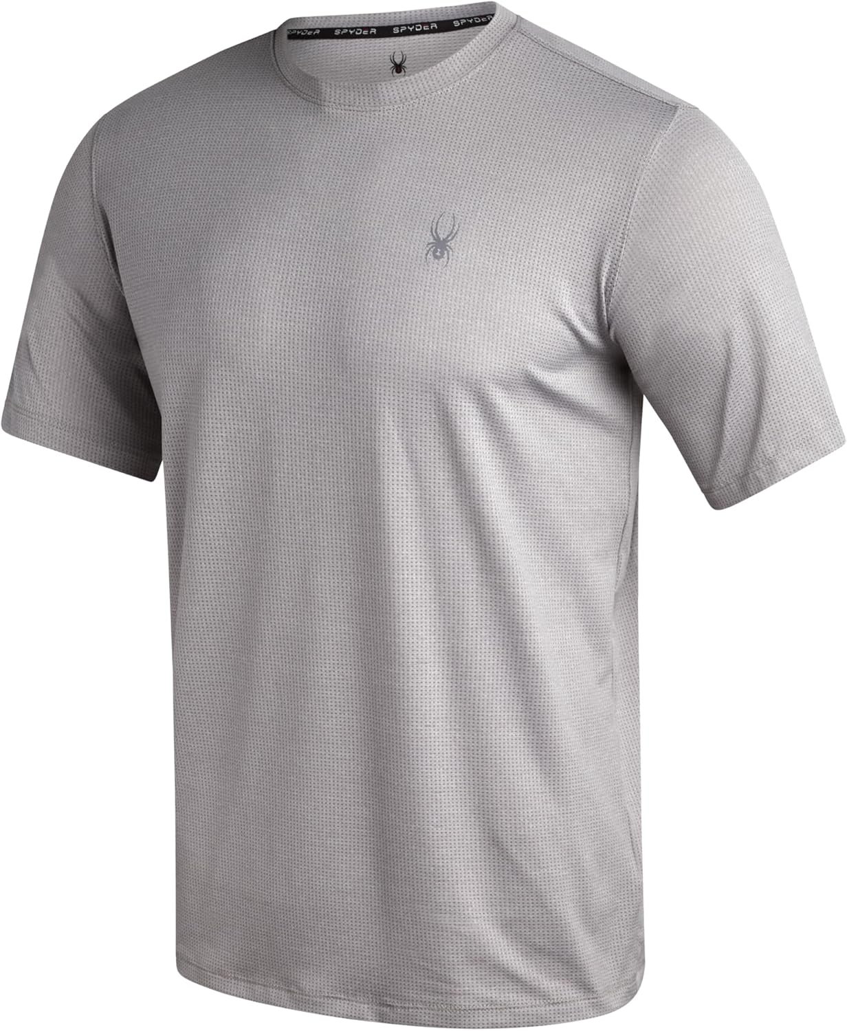 Spyder Mens Athletic Shirts - Moisture Wicking Short Sleeve Crewneck Workout Shirts for Men - Relaxed Fit Mens Shirts for Gym