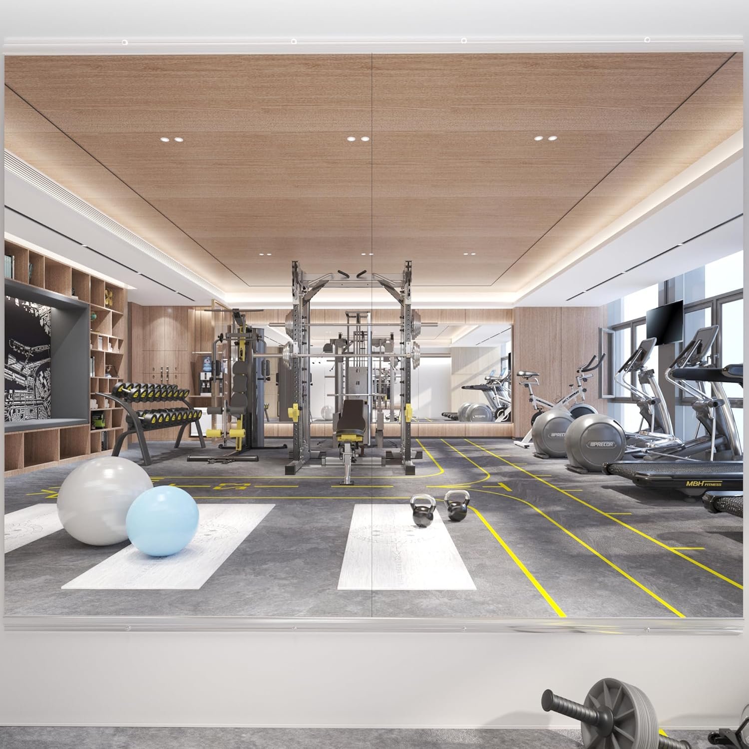 65X30 2Pack Large Home Gym Mirror, Frameless Tempered Glass Dance Wall Mounted Mirror for Home, Yoga, Dancing, Studio, Living Room