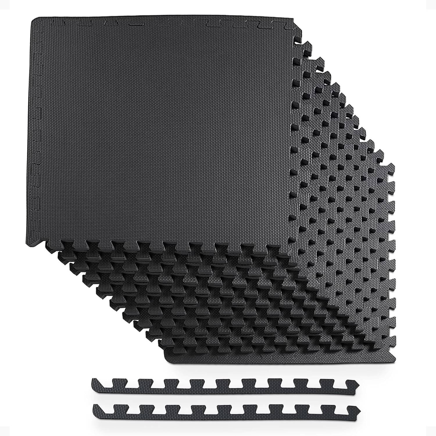 BalanceFrom 24x24 Inch EVA Interlocking Foam Exercise Tile Mat – Non-Slip Puzzle Flooring for Home Gym, Fitness Studio, or Playroom with Multiple Thickness, Coverage Sizes and Color Options