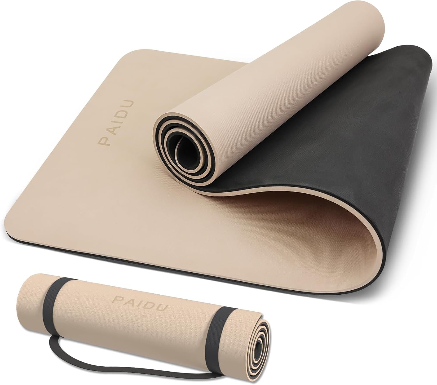 PAIDU Yoga Mat Non Slip Anti-tear,extra thick-2/5 inch（10MM）High Resiliency Professional POE Yoga Mats for Women Men Kids,72