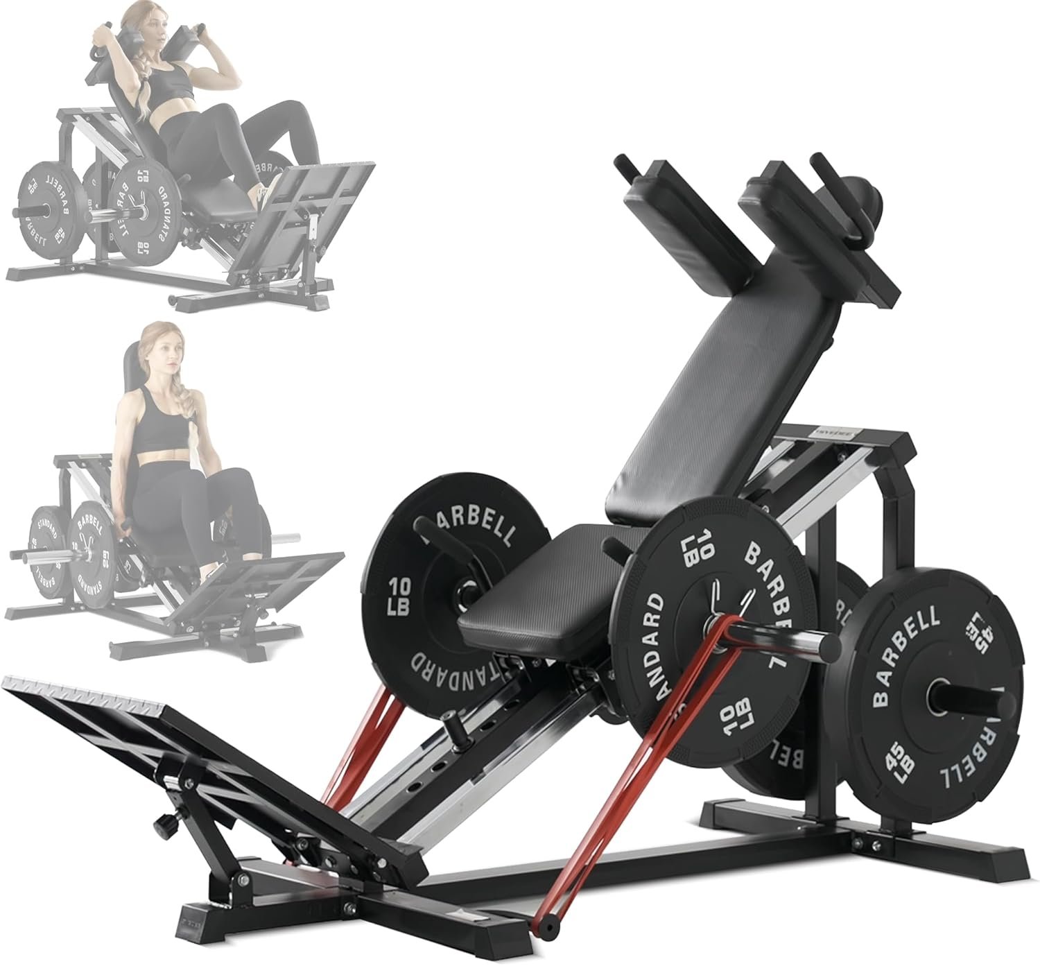 Mikolo Leg Press Hack Squat Machine, 30-Degree Compact Leg Press Machine for Home Gym, Hack Squat Machine with Removable Shoulder Pad, Lower Body Workout Equipment