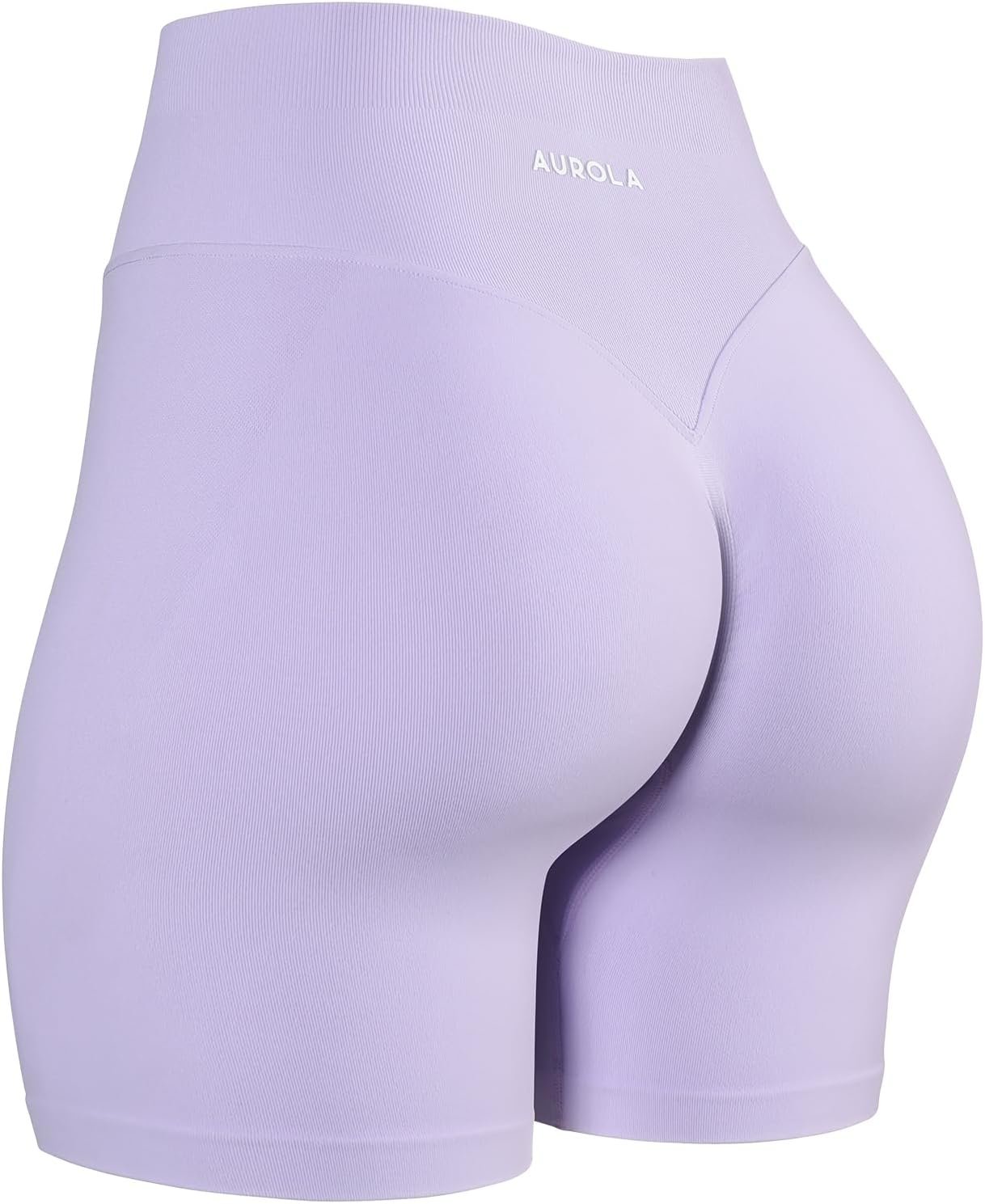 AUROLA Impressive Collection Workout Shorts for Women,High Waisted V-Shape Seam Gym Embossed Logo Athletic Fitness Short