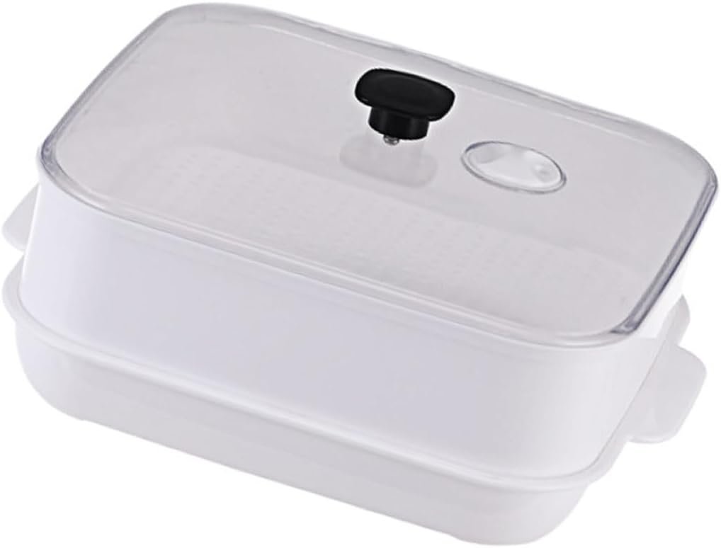 Microwave Steam Basket with Lid, Plastic Food Steamer Box, Single-layer Steamer for Microwave Oven Cooking, Kitchen Gadget for Healthy Steaming
