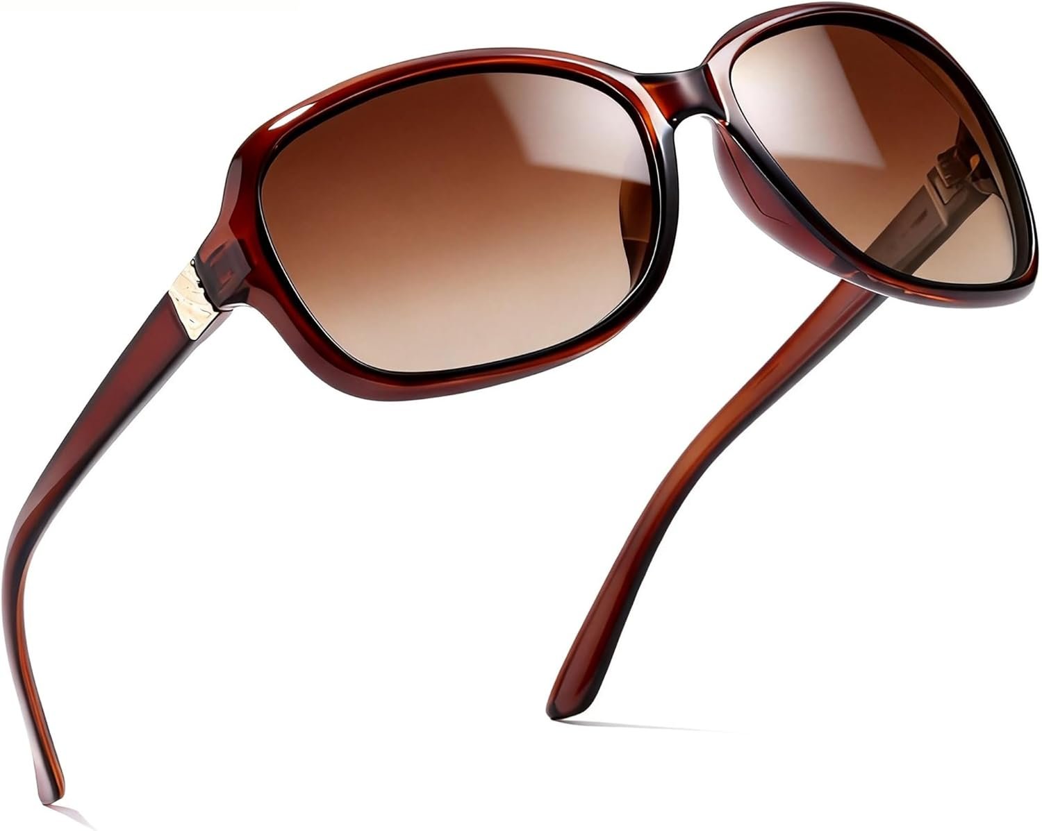SIPHEW Polarized Sunglasses for Women | Vintage Square Sunglasses w UV400 Protection | Womens Wraparound Shade