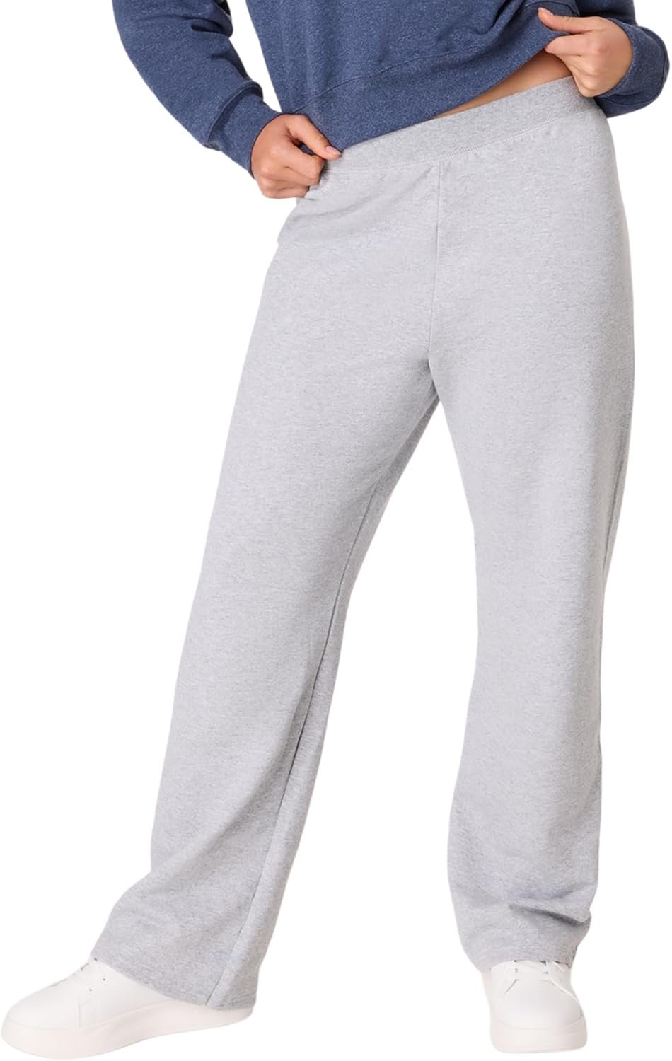 Hanes Womens Sweatpants, EcoSmart Fleece Pants, Pocketless Open-Bottom Sweatpant, Regular & Petite