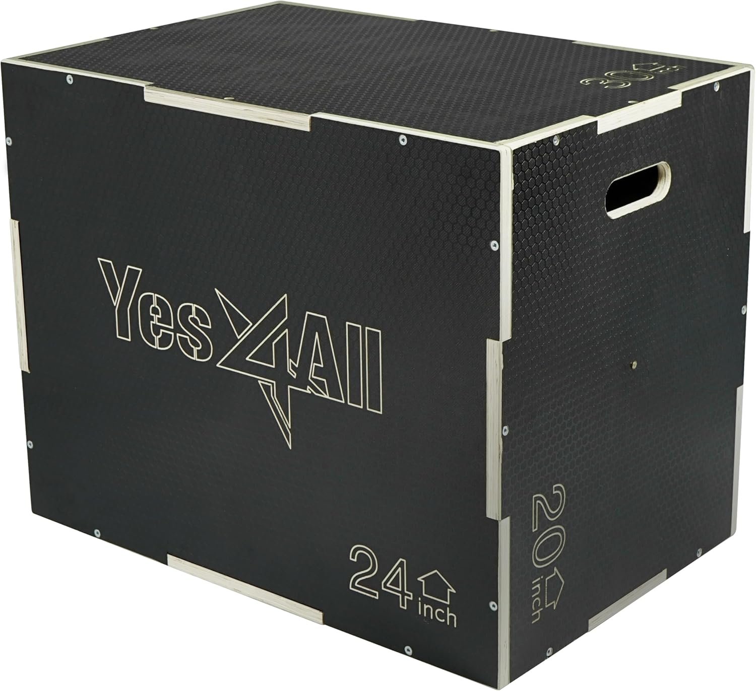Yes4All 3 in 1 Non-Slip Wooden Plyo Box, Step Up Box for Workout, Plyometric Jump Box for Skipping, Jumping, Lunges, Squats, Dips