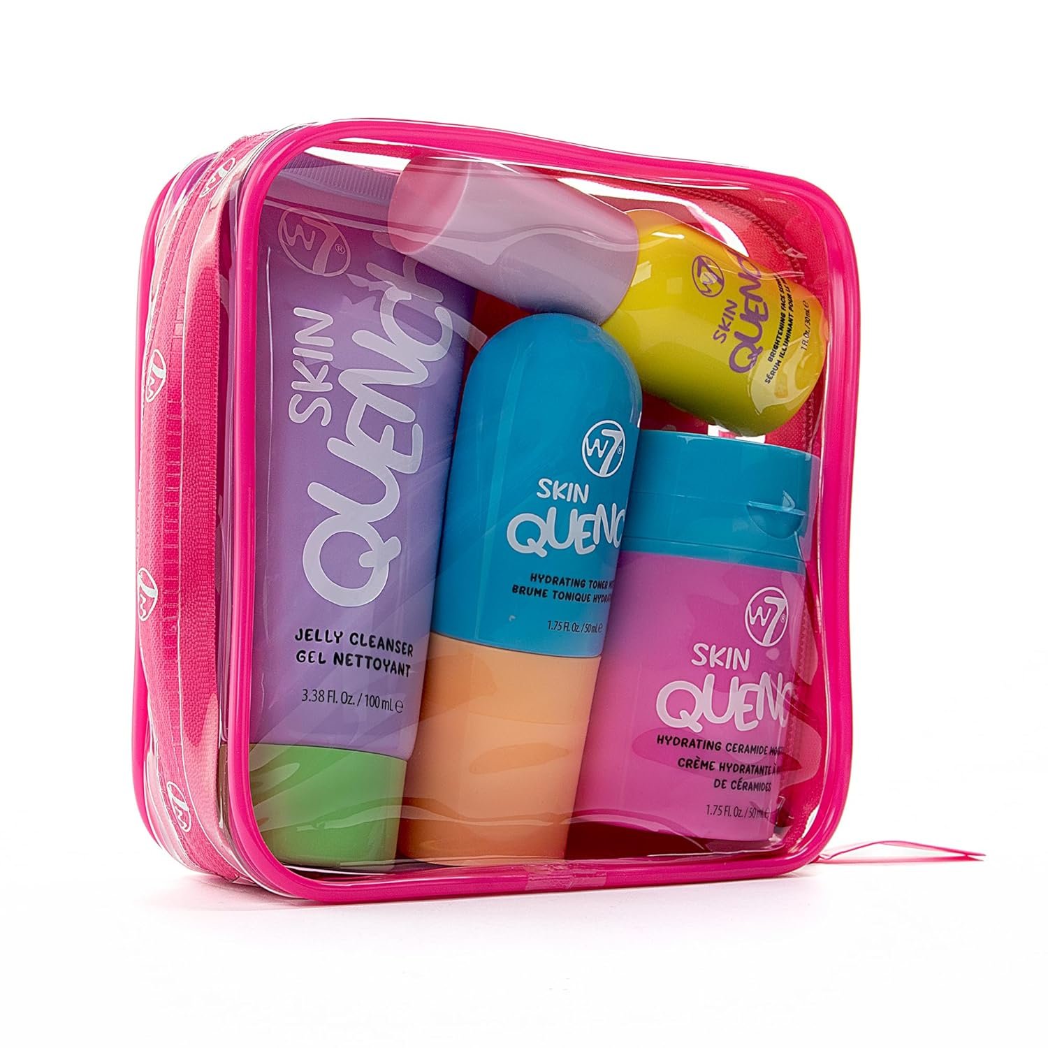 W7 Skin Quench Full Size Skincare Set - Hydrating Skincare Bundle with Aloe Vera & Ceramides - Complete & Long-Lasting Moisturizing At-Home Routine - Travel Friendly