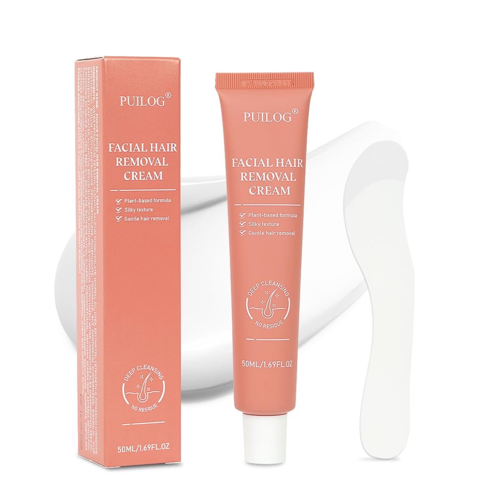 Facial Hair Removal Cream for Women Face, Painless & Flawless Depilatory Cream for Face Upper Lip Chin Hair Remover, Gentle Formula for Sensitive Skin Hair Removal At Home, 1.69 fl.oz