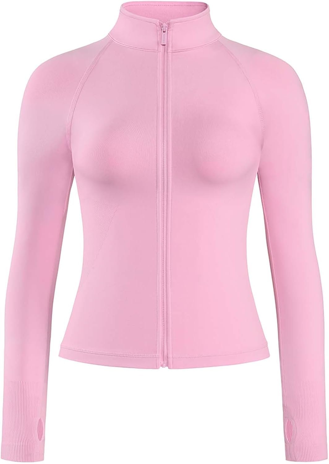 AUROLA Influence Athletic Workout Jacket for Women, Lightweight Slim Fit Full Zip Running Yoga Sports Jacket with Thumb Holes