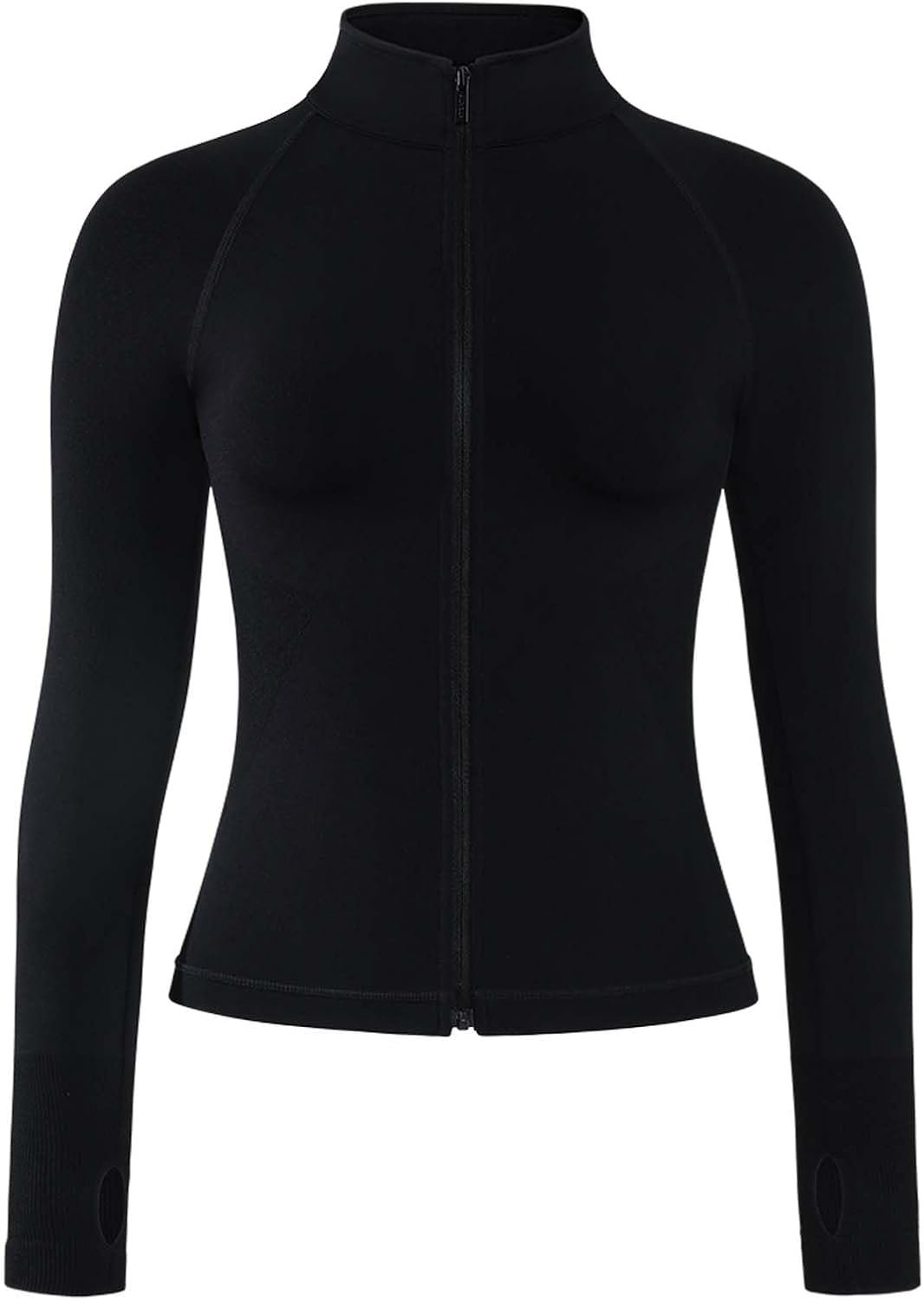 AUROLA Influence Athletic Workout Jacket for Women, Lightweight Slim Fit Full Zip Running Yoga Sports Jacket with Thumb Holes