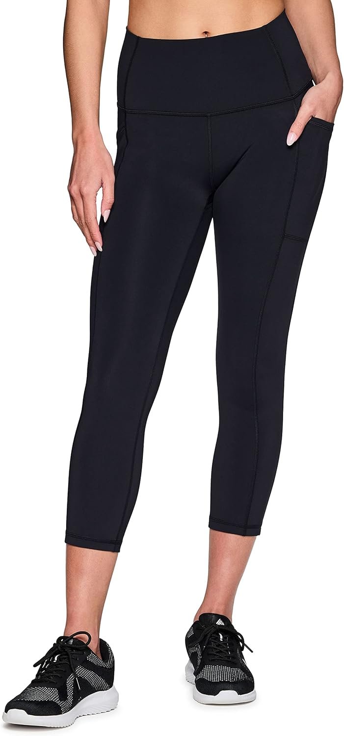 RBX Active Squat Proof Capri Leggings for Women, Ultra Hold High Impact Cropped Workout Yoga Tights with Pockets