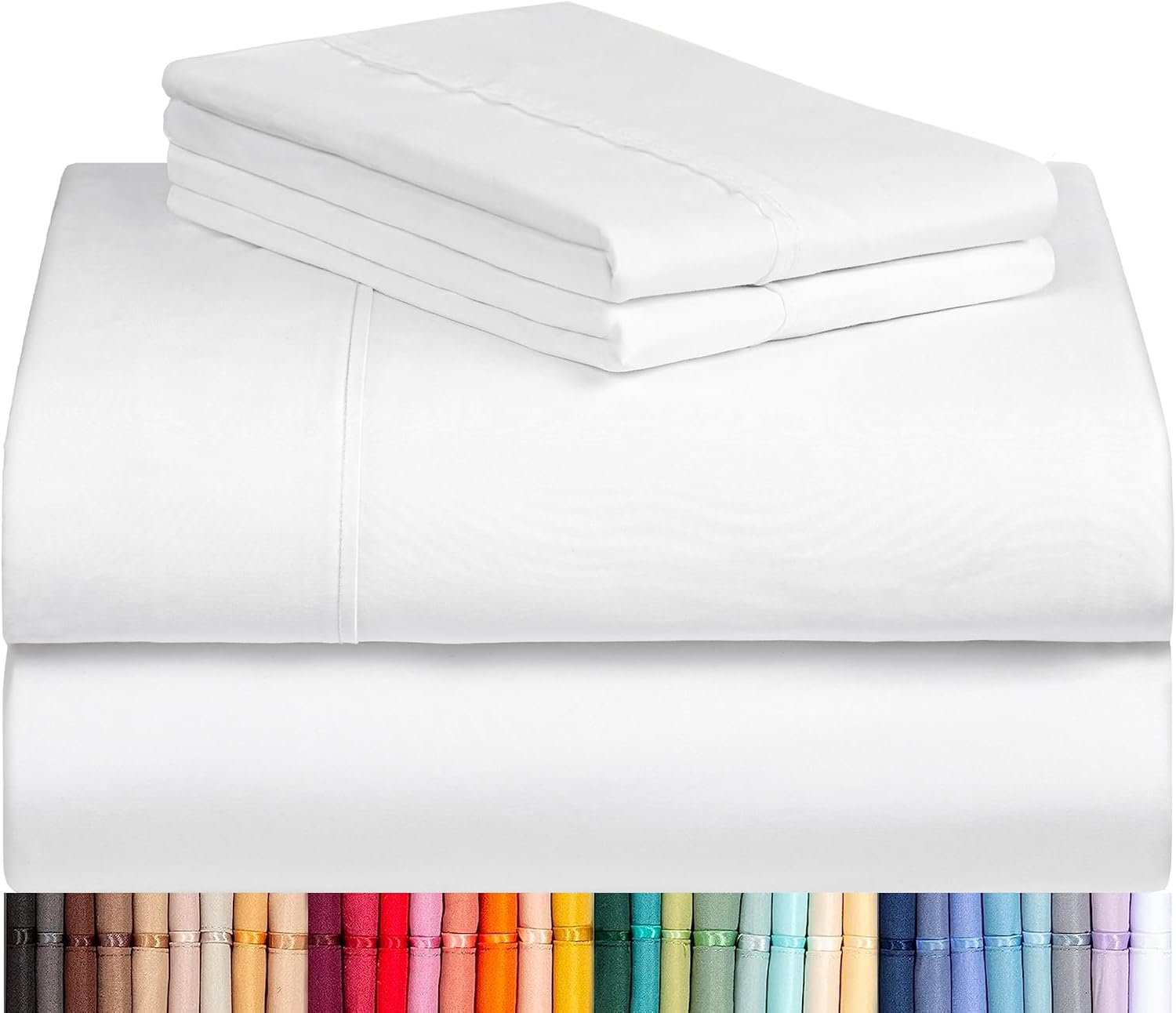 King Size Sheets Set, Cooling & Soft Deep Pocket Bed Sheets, 4PC