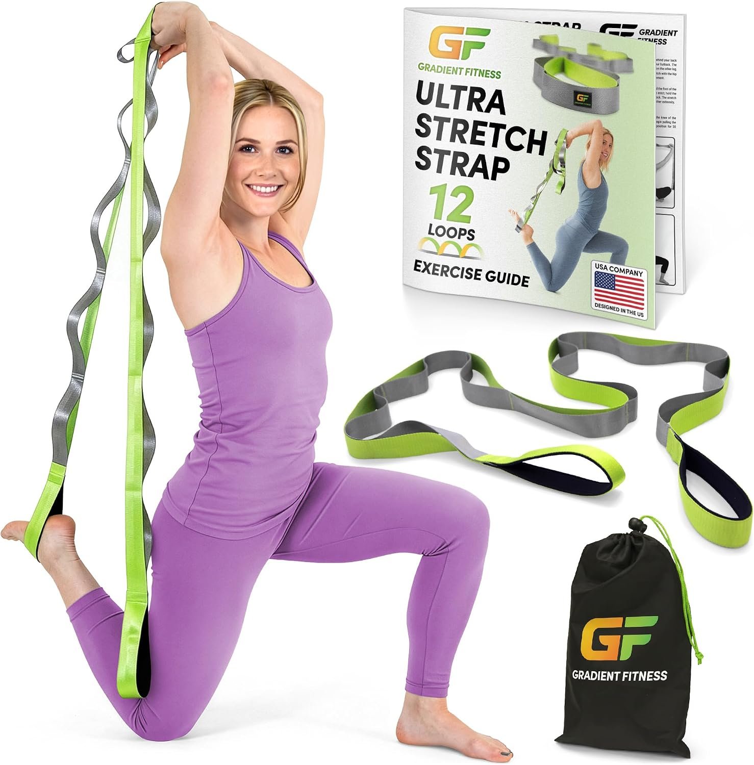 Stretching Strap for Physical Therapy, 12 Multi-Loop Stretch Strap 1.5