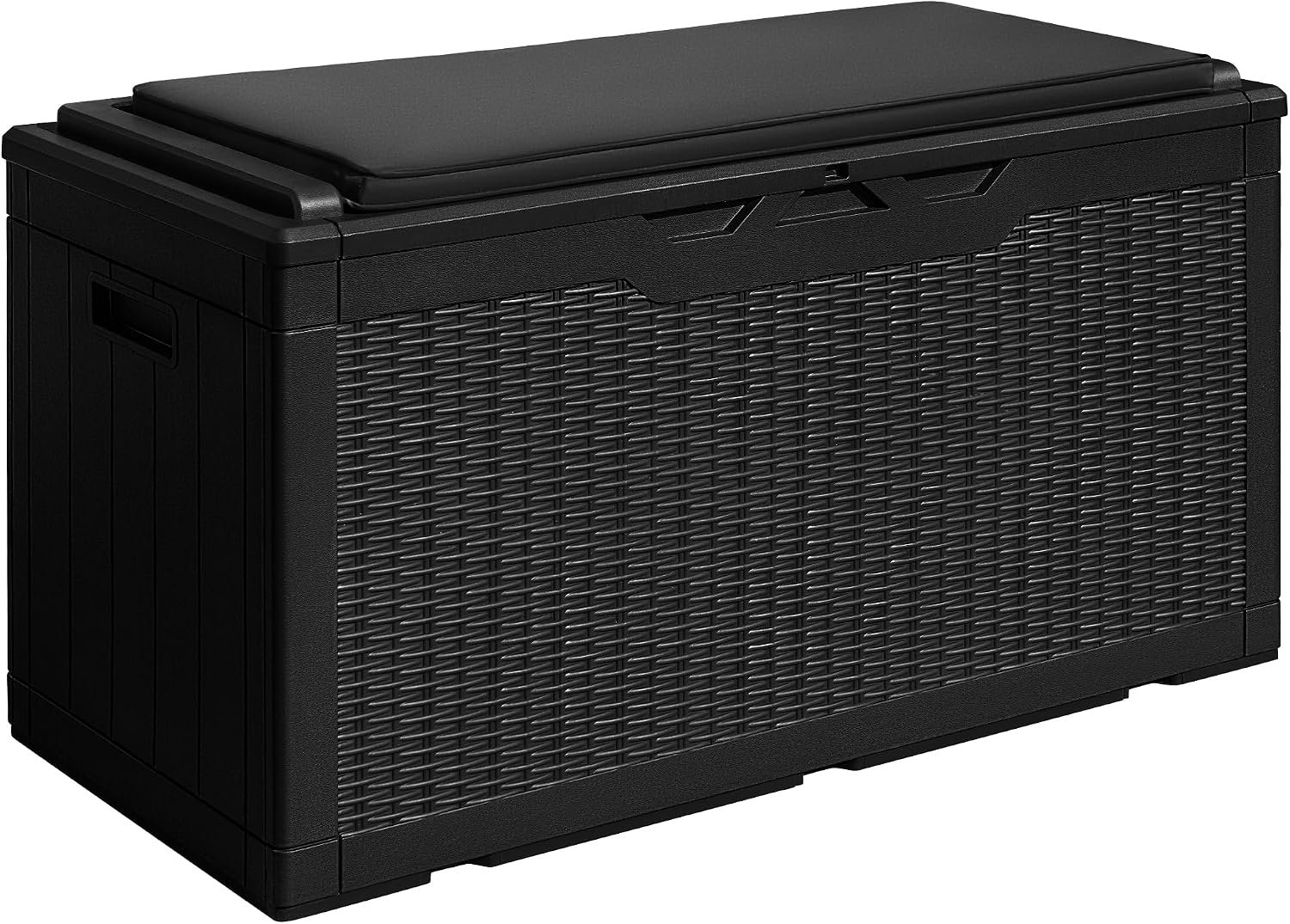 Devoko 100 Gallon Resin Waterproof Outdoor Storage Box with Cushion | Large Resin Deck Box Indoor Lockable Storage Container for Patio Furniture Garden Pool Cushions